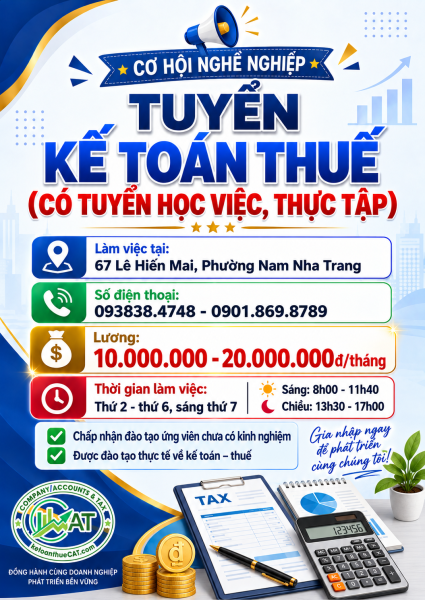 Tuyển dụng kế toán Nha Trang
